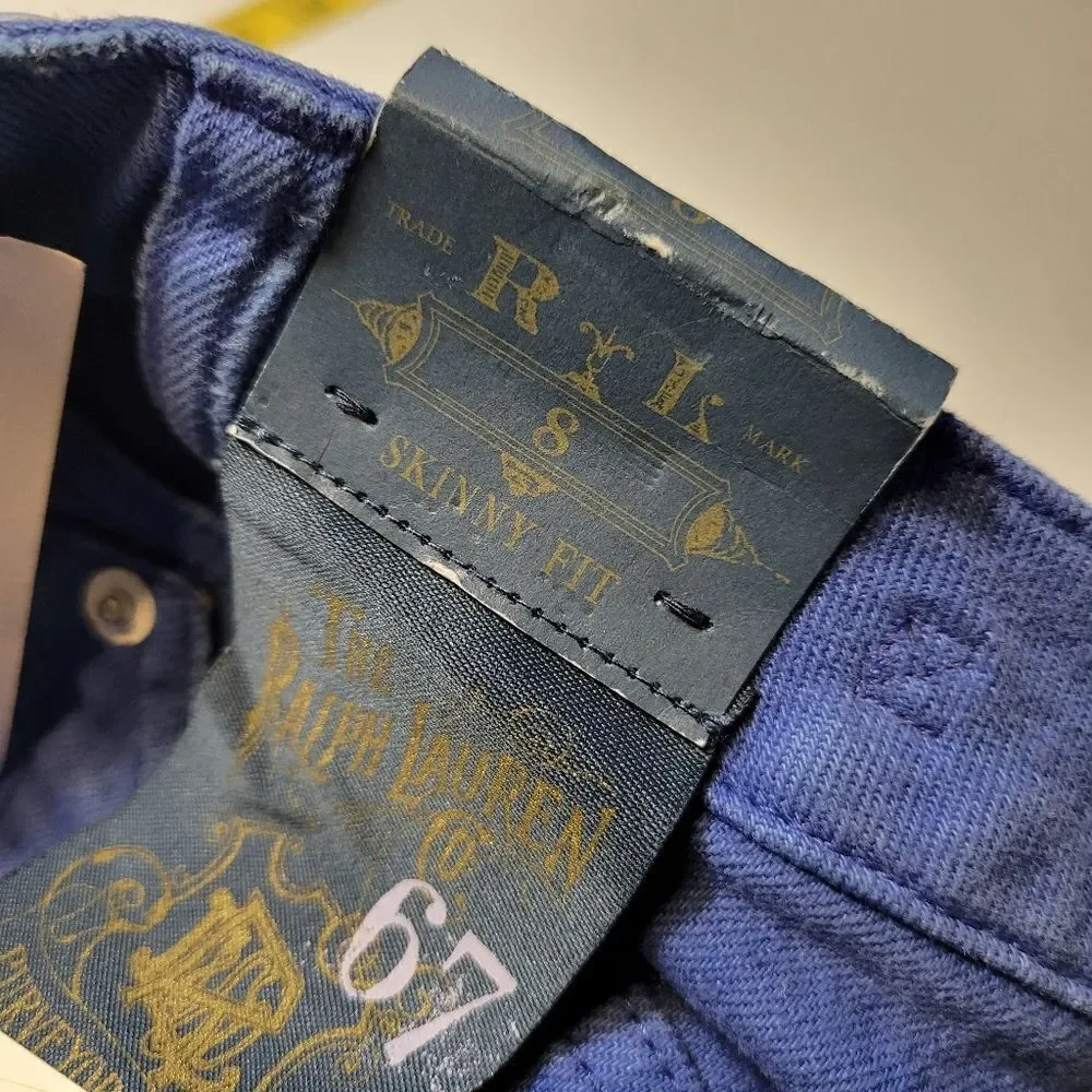 Ralph Lauren Cobalt Blue Jeans Denim Boys Size 8 Skinny Fit